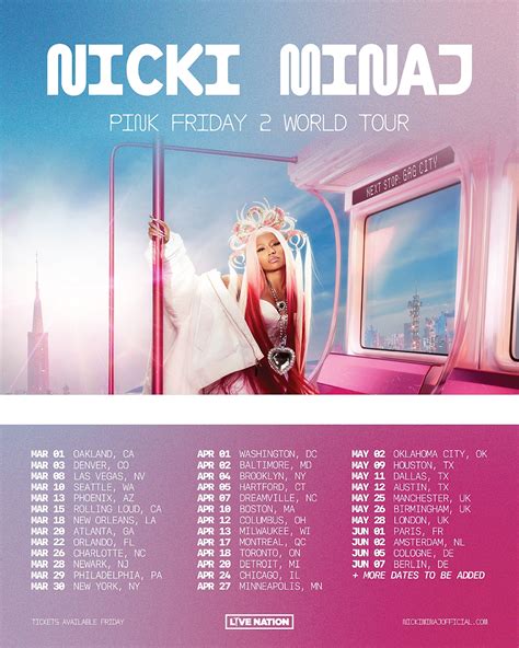 nicki minaj tour dates